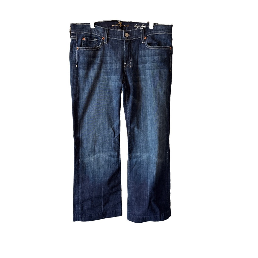 7 For All Mankind Dojo Flip Flop Dark Wash Bootcut Jeans Womens 32 U115FF380S